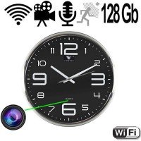 IP-Full-HD Spy-Cam in Wanduhr, 128 GB
