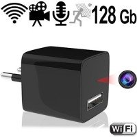 WIFI HD-SpyCam im Mini-USB-Netzteil, 128 Gb